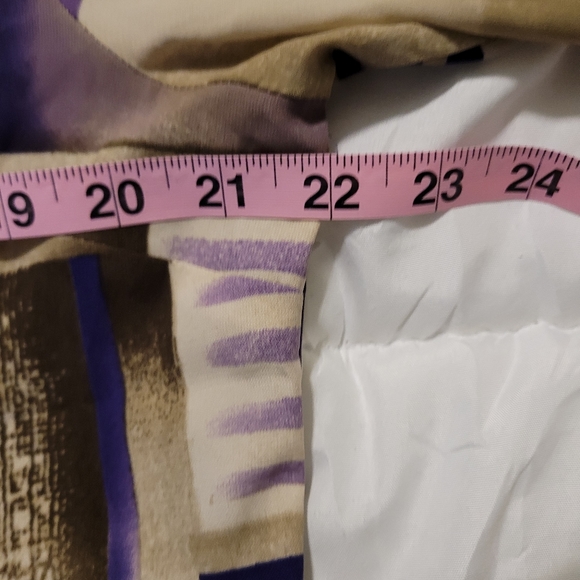 Kathy Che vintage purple, brown, and tan mid sleeved blouse. Size 14. - Picture 4 of 8